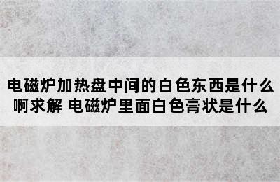 电磁炉加热盘中间的白色东西是什么啊求解 电磁炉里面白色膏状是什么